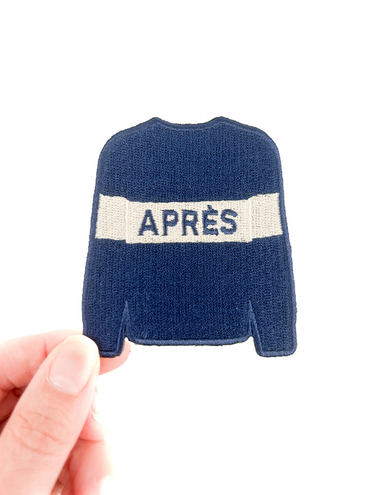 Après Ski Sweater Patch Embroidered Iron-On or Sew-On Apres