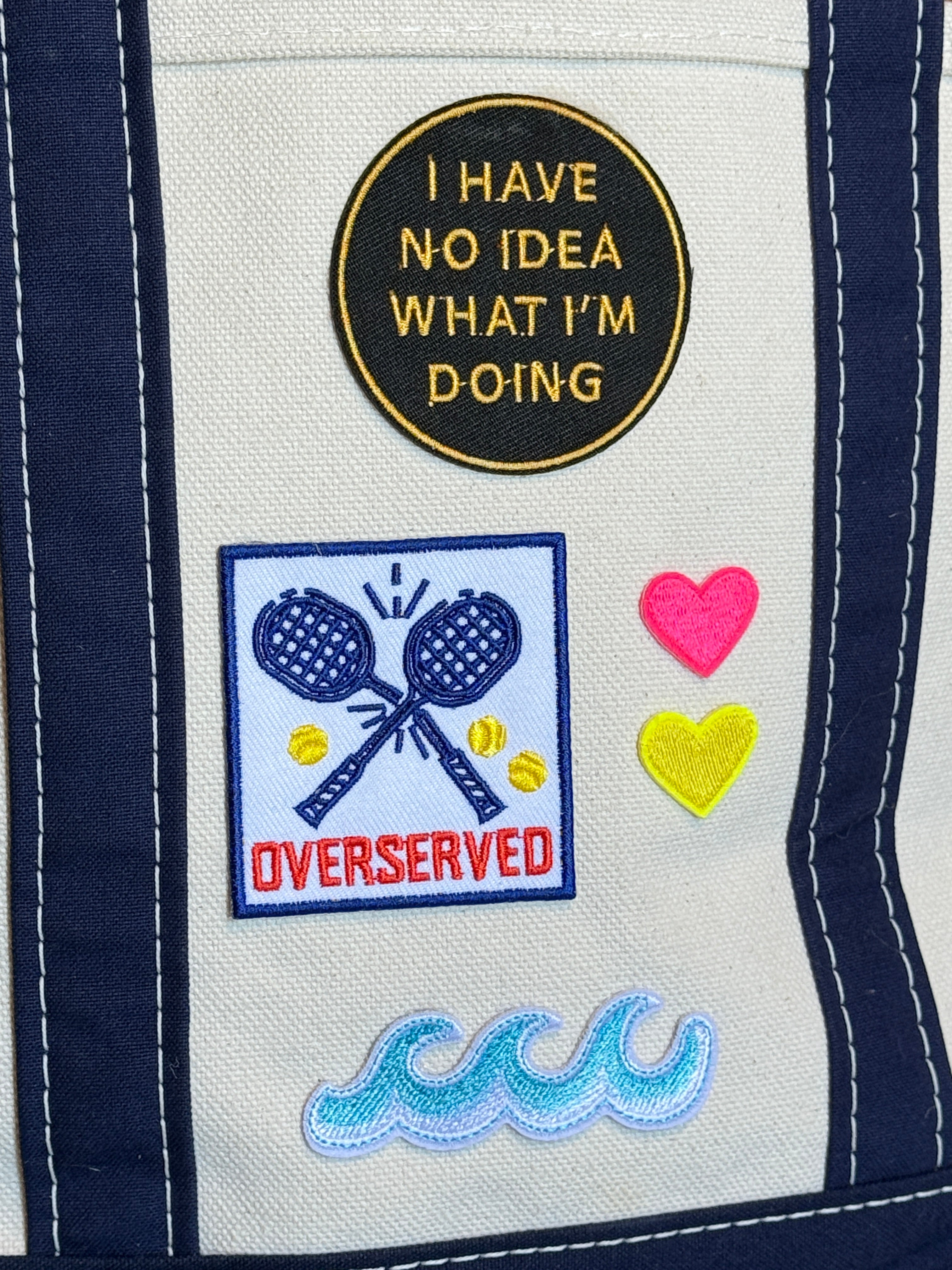 One of a Kind Upcycled LL Bean Boat and Tote (small) with Patches