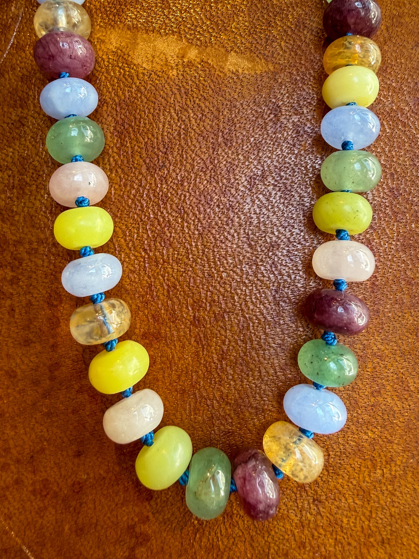 Multicolor Agate Rondelle Beaded Necklace