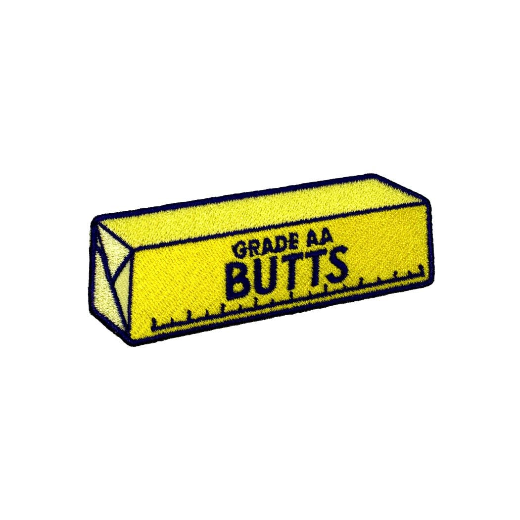 Yellow package labeled 'Grade AA Butts' on a white background