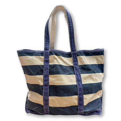 Vintage 1990s LL Bean Boat & Tote Large Khaki and Navy Zip Top