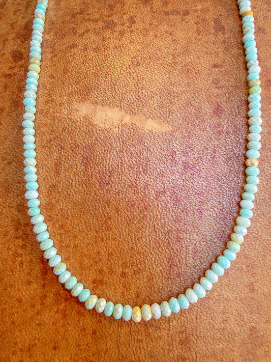 Royston Turquoise Faceted Rondelle Beaded Necklace