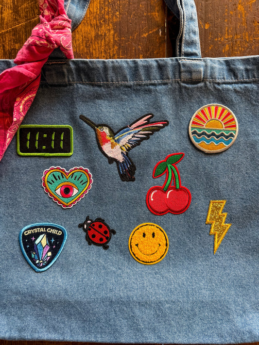 1:1 Denim Tote- Spiritual Girlie