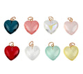 Glass Heart Charms