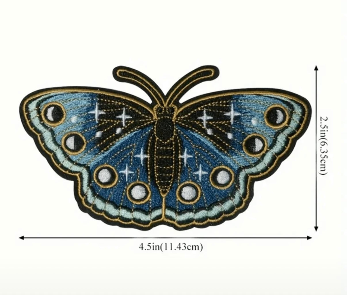 Celestial Butterfly Embroidered Iron On Patch