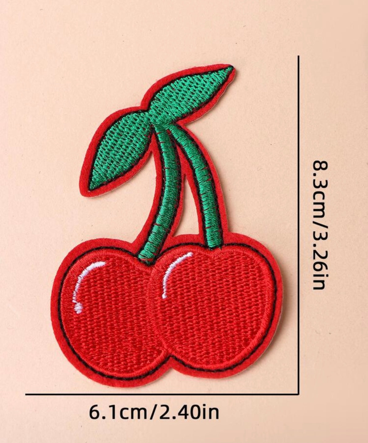 Embroidered Iron On Cherry Patch – Champagne Hippie