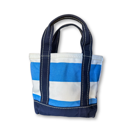 Vintage Y2K LL Bean Boat & Tote- Mini Blue and White Stripe