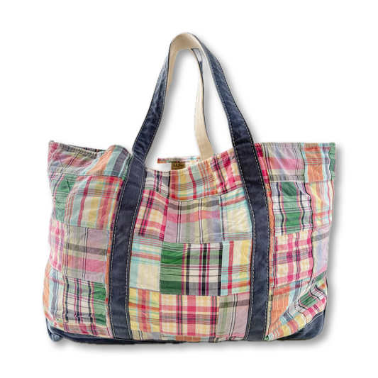 RARE Vintage Y2K LL Bean Boat & Tote Large Madras
