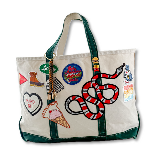 The Bicentennial 1:1 Large Custom Patch Tote- Vintage LL Bean Boat & Tote