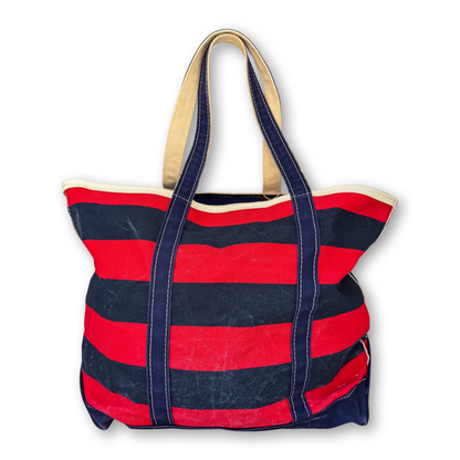 Vintage Y2K LL Bean Boat & Tote- Large Red and Navy Zip Top
