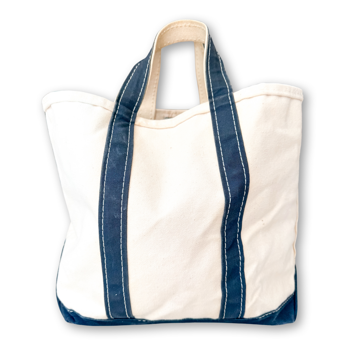 Vintage 1970s LL Bean Boat & Tote Medium Navy Open Top