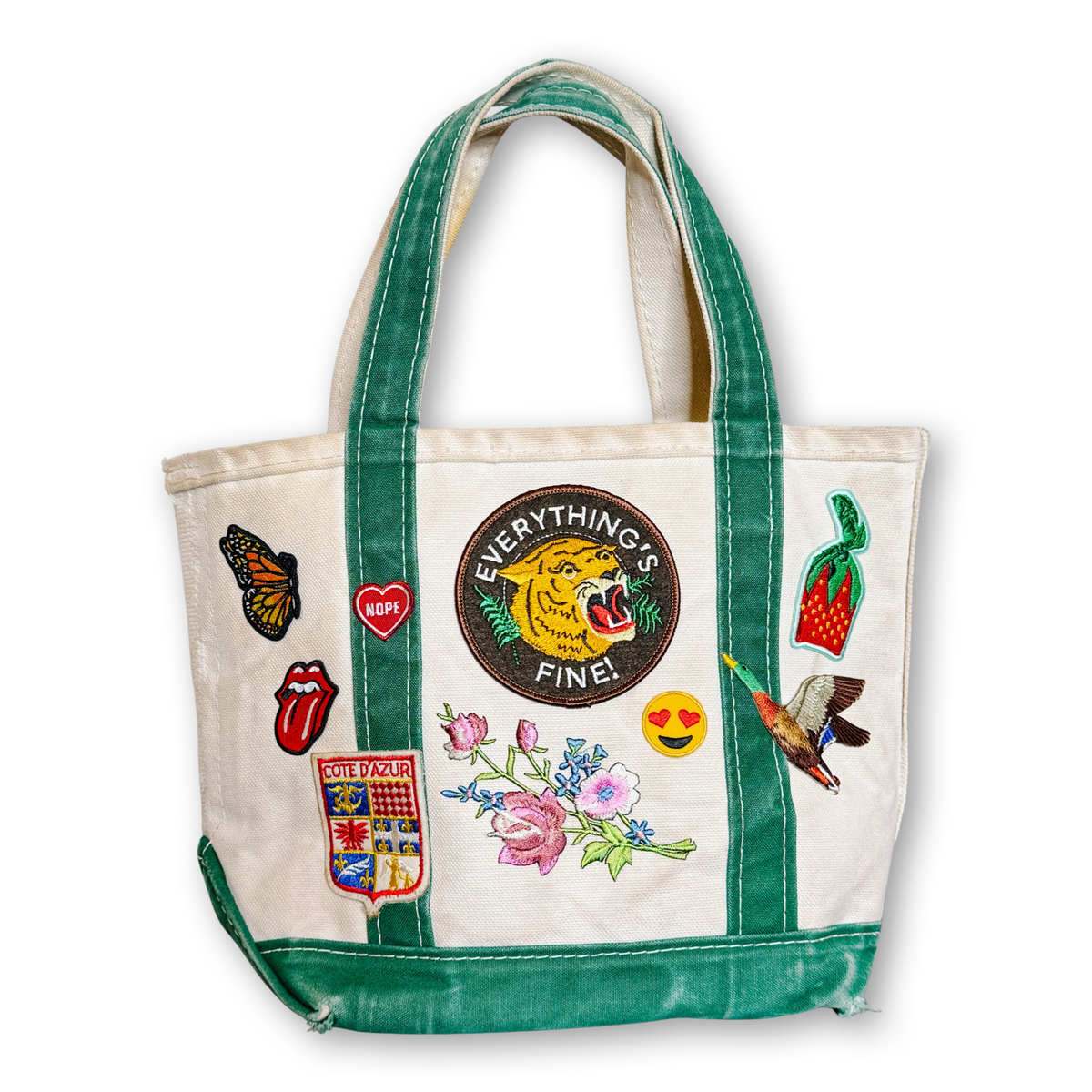 The Fiona- 1:1 Vintage 1990s LL Bean Boat & Tote Small Green