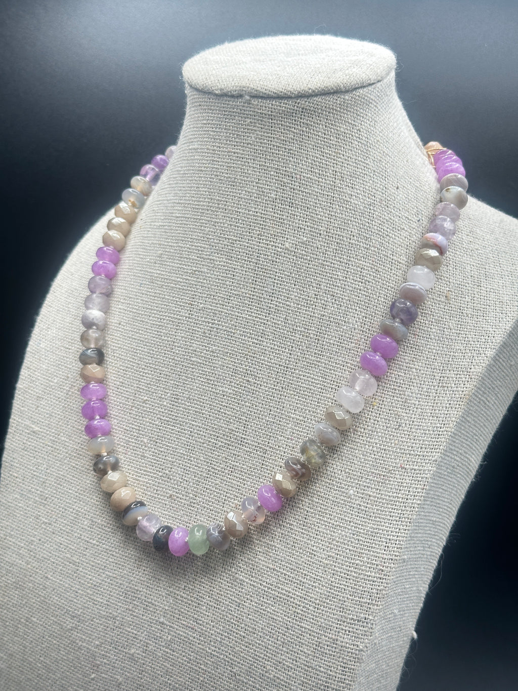 Violet Awakening Multi Stone Knotted Necklace