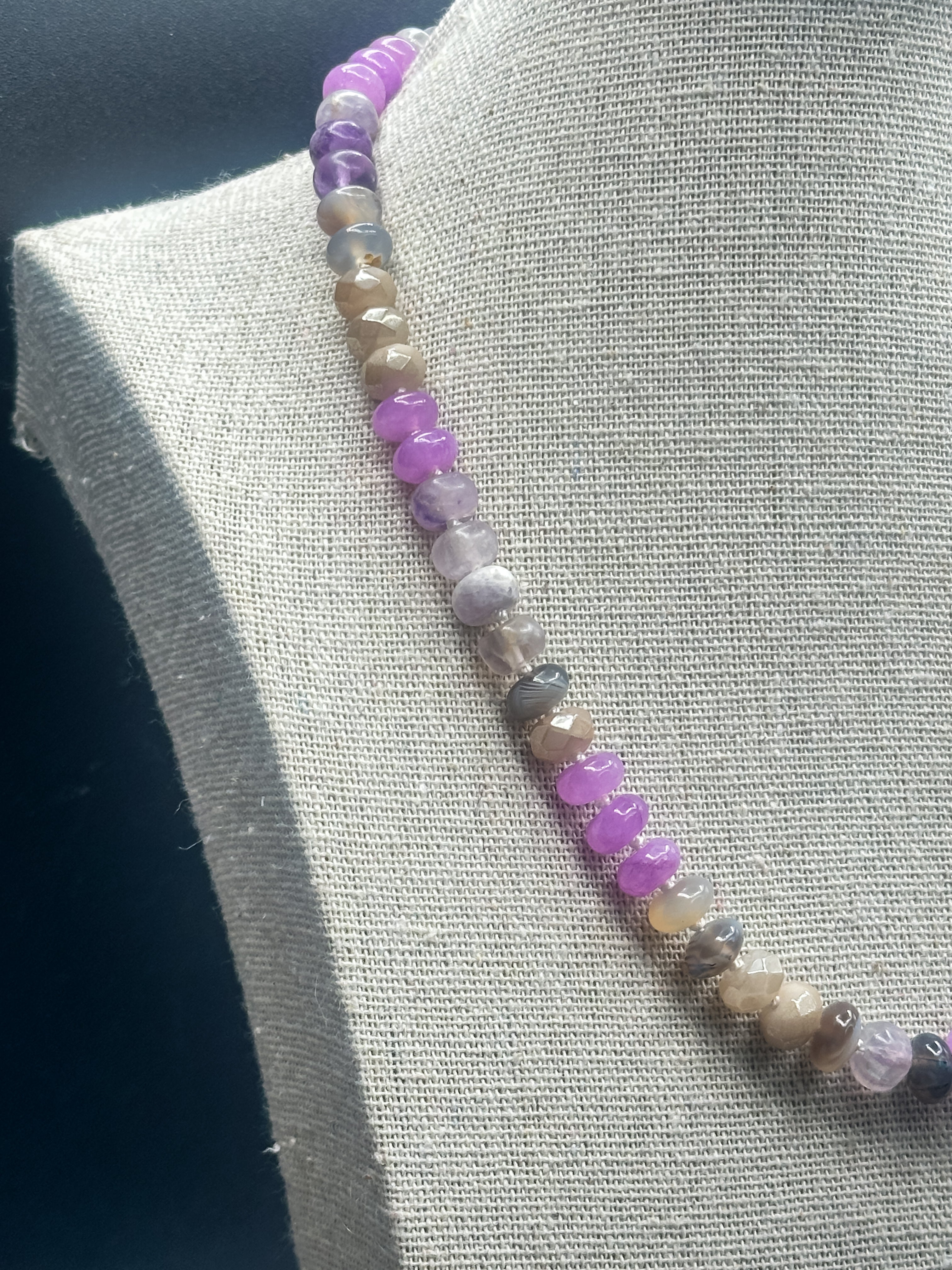 Violet Awakening Multi Stone Knotted Necklace