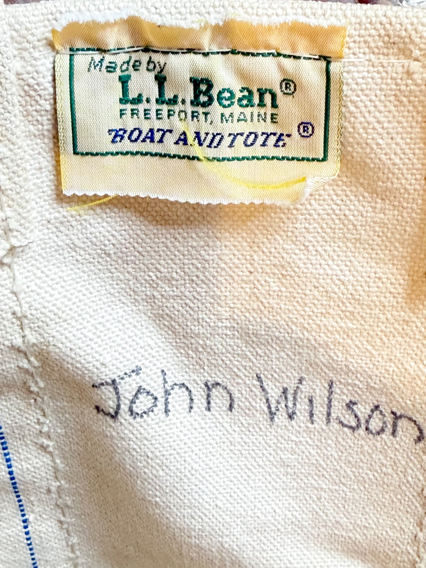 Vintage 1980’s LL Bean Boat & Tote Medium Navy Sawtooth Tag