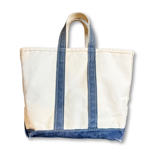 Vintage 1980’s LL Bean Boat & Tote Medium Navy Sawtooth Tag