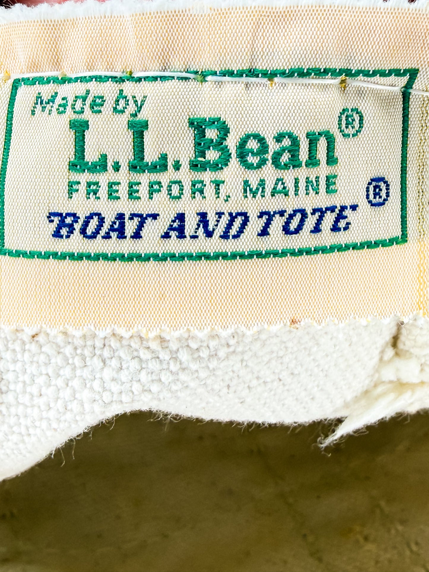 RARE Vintage 1980s LL Bean Mirco Mini Sawtooth Label Boat & Tote- Green