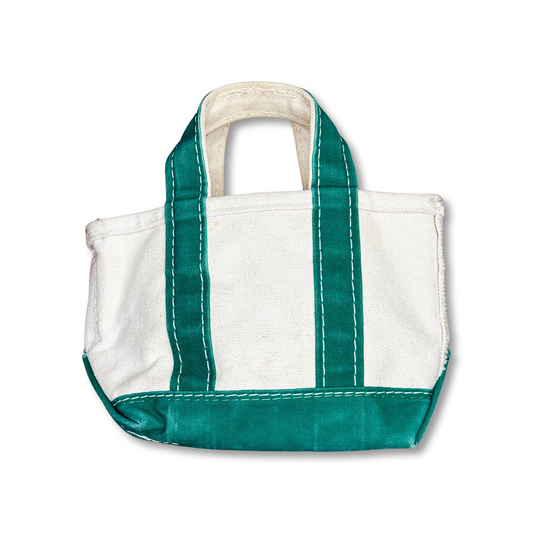 RARE Vintage 1980s LL Bean Mirco Mini Sawtooth Label Boat & Tote- Green