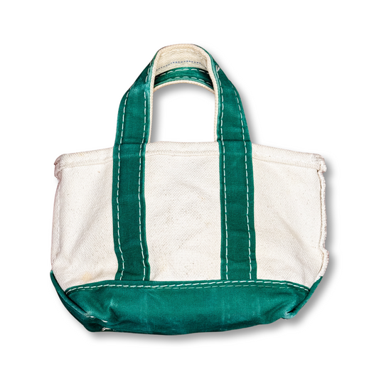 RARE Vintage 1980s LL Bean Mirco Mini Sawtooth Label Boat & Tote- Green