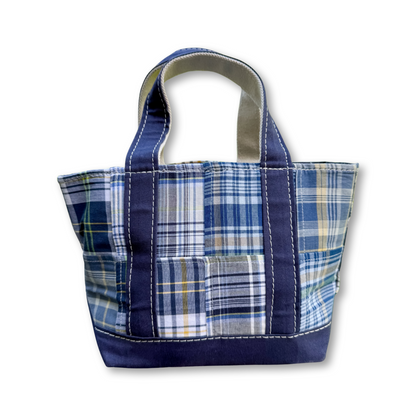 Vintage LL Bean Boat & Tote- Mini Blue Madras