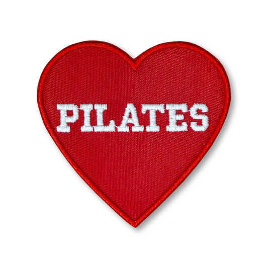 I Love Pilates Heart Iron On Patch