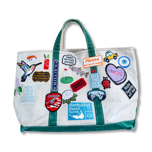 Caroline Vintage 1970s LL Bean Boat & Tote Large Green