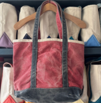 Vintage 1990s LL Bean Boat & Tote Medium Distressed Red and Blue
