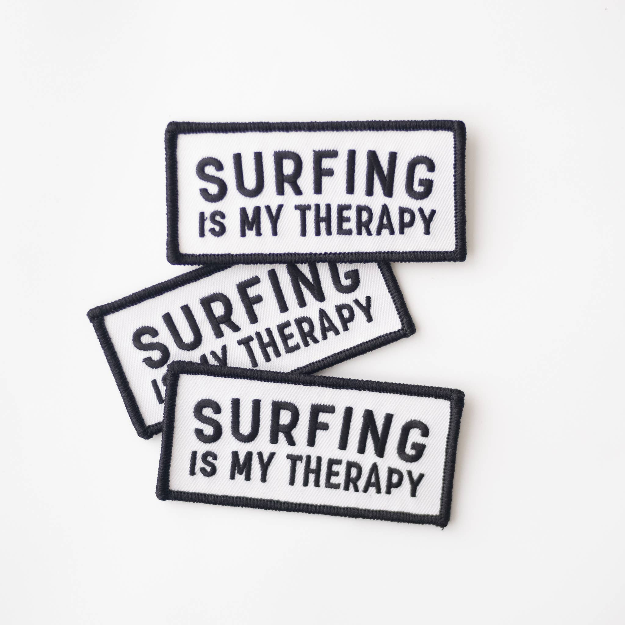 Surfing Is My Therapy Embroidered Iron on Patch: No