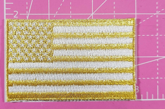 Gold USA Flag Iron-on Patch