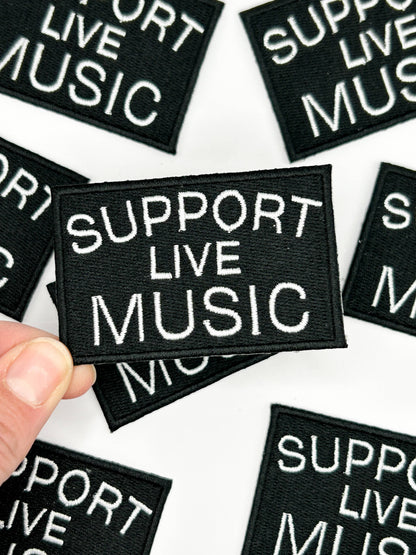 Support Live Music Embroidered Iron On Patch