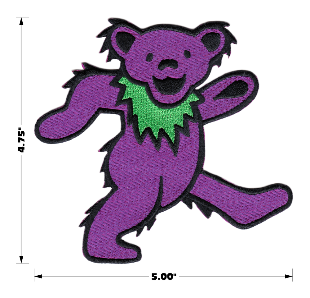 Grateful Dead Purple Jerry Bear 60s Rock Music Band 5” Iron On Patch
