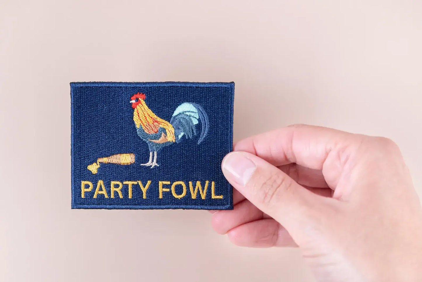 Party Fowl Embroidered Iron-On Patch