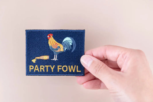 Party Fowl Embroidered Iron-On Patch