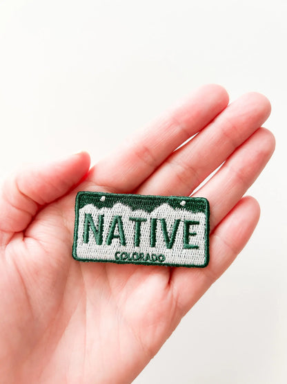 Colorado Native License Plate Iron-On Patch - Ski Patch