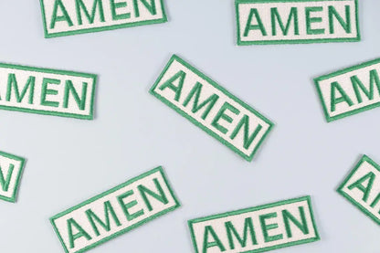 Amen Embroidered Iron-On Patch Southern Funny Country Charm