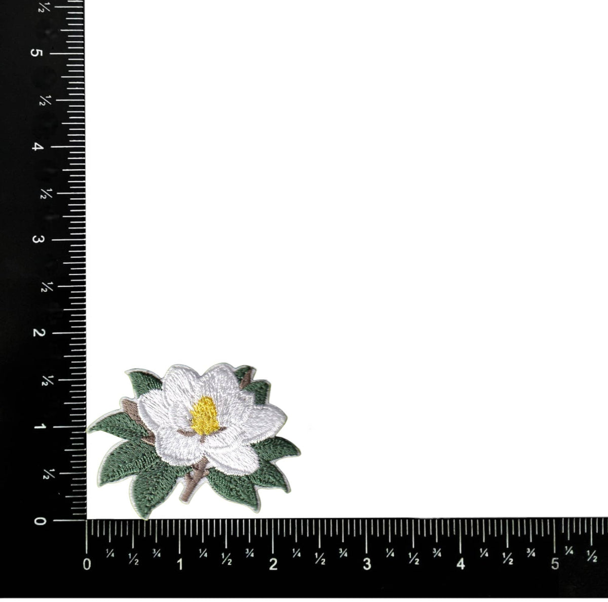 Magnolia, flowers, Embroidered Iron on Patch