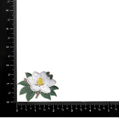 Magnolia, flowers, Embroidered Iron on Patch