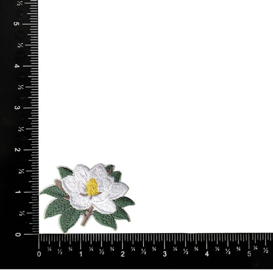 Magnolia, flowers, Embroidered Iron on Patch