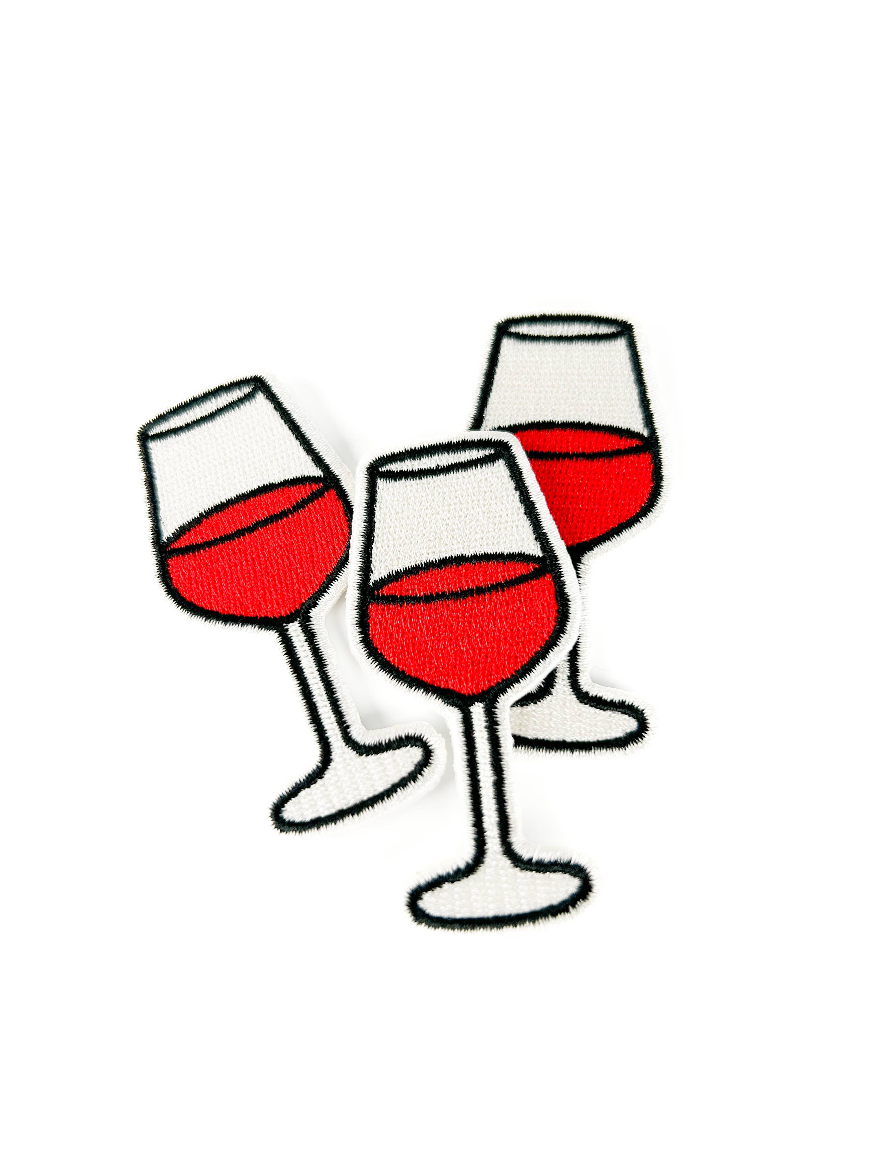 Wine Glass Embroidered Patch Funny Iron On Patch for Hats