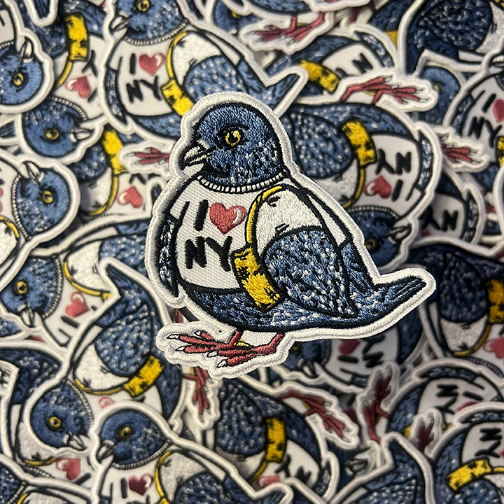I Heart New York Pigeon Iron On Patch