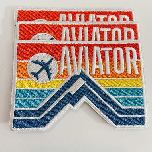 AVIATOR Iron On Embroidered Patch