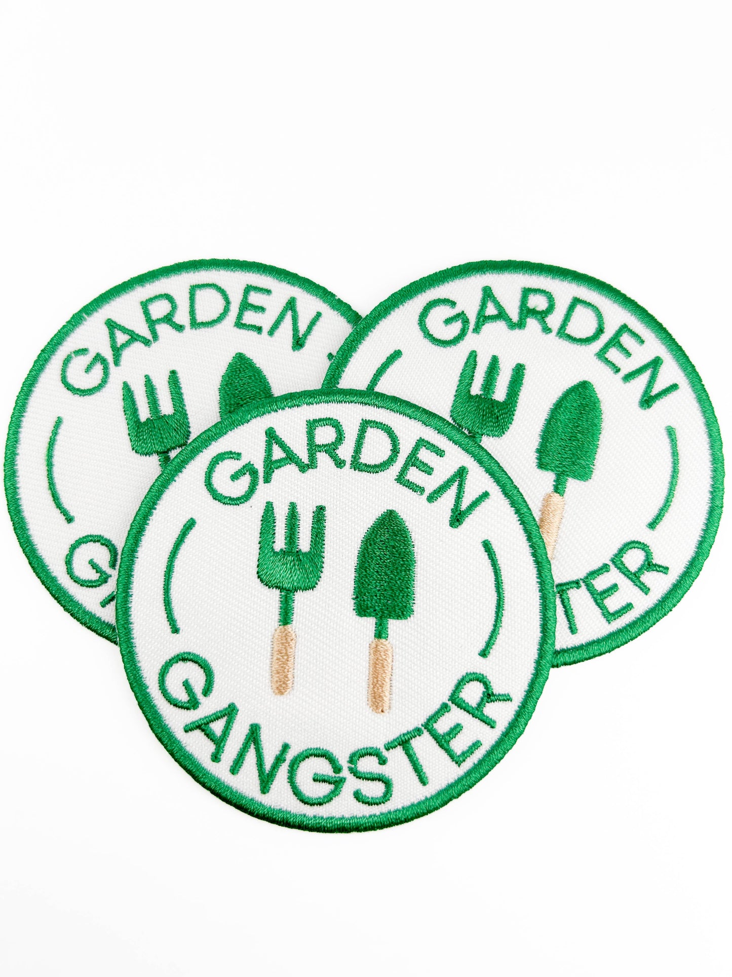 Garden Gangster Embroidered Iron On Patch Organic Farm Hats