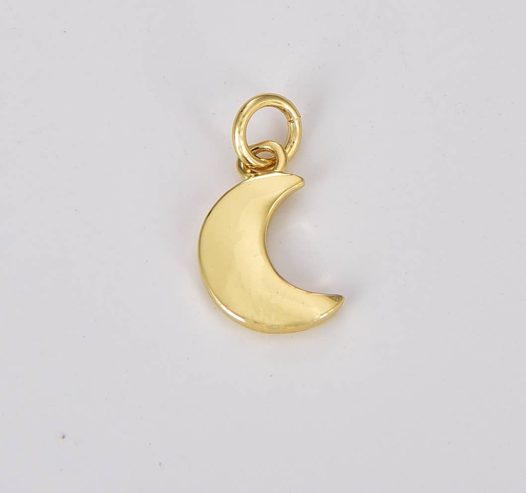 Gold Filled Dainty Moon Charm Pendant