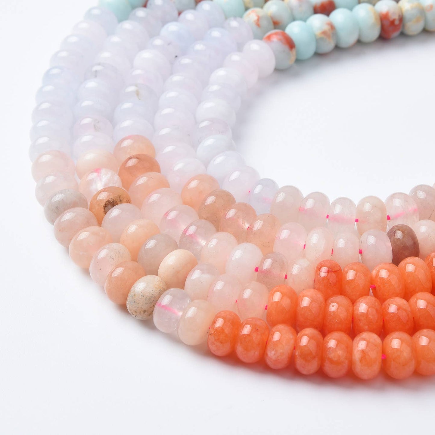 Multicolor Aqua Terra Jasper Rondelle Beads 5x8mm GRN502