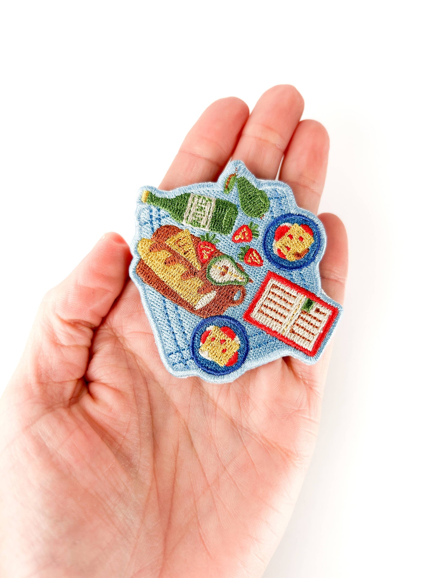 Picnic Embroidered Patch Food Iron On Charcuterie Hat Totes