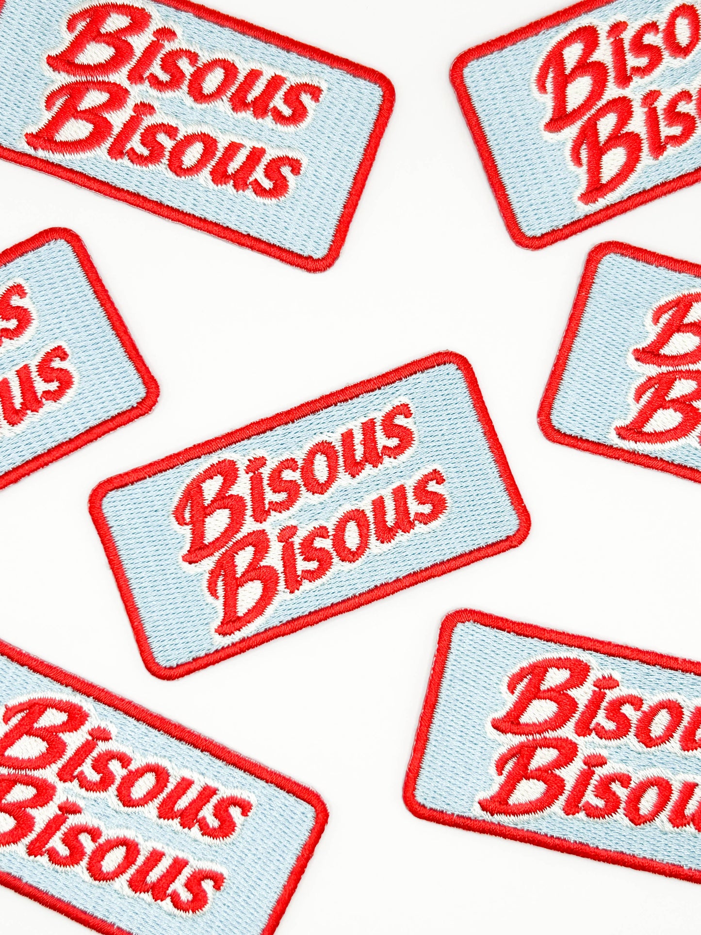 Bisous Bisous Embroidered Patch – French Kiss Patch, Cute