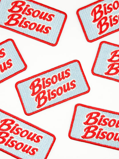 Bisous Bisous Embroidered Patch – French Kiss Patch, Cute