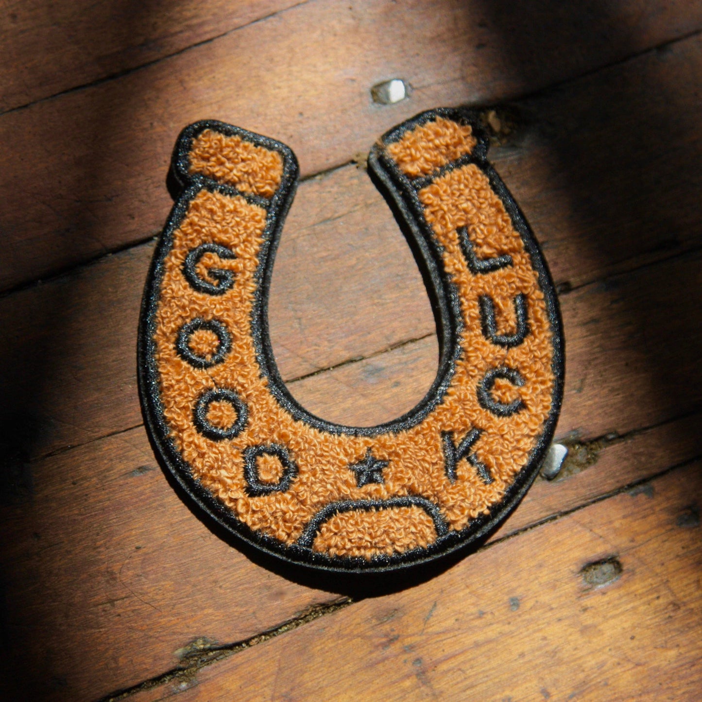 Good Luck 4" Tall Chenille Iron-On Patch