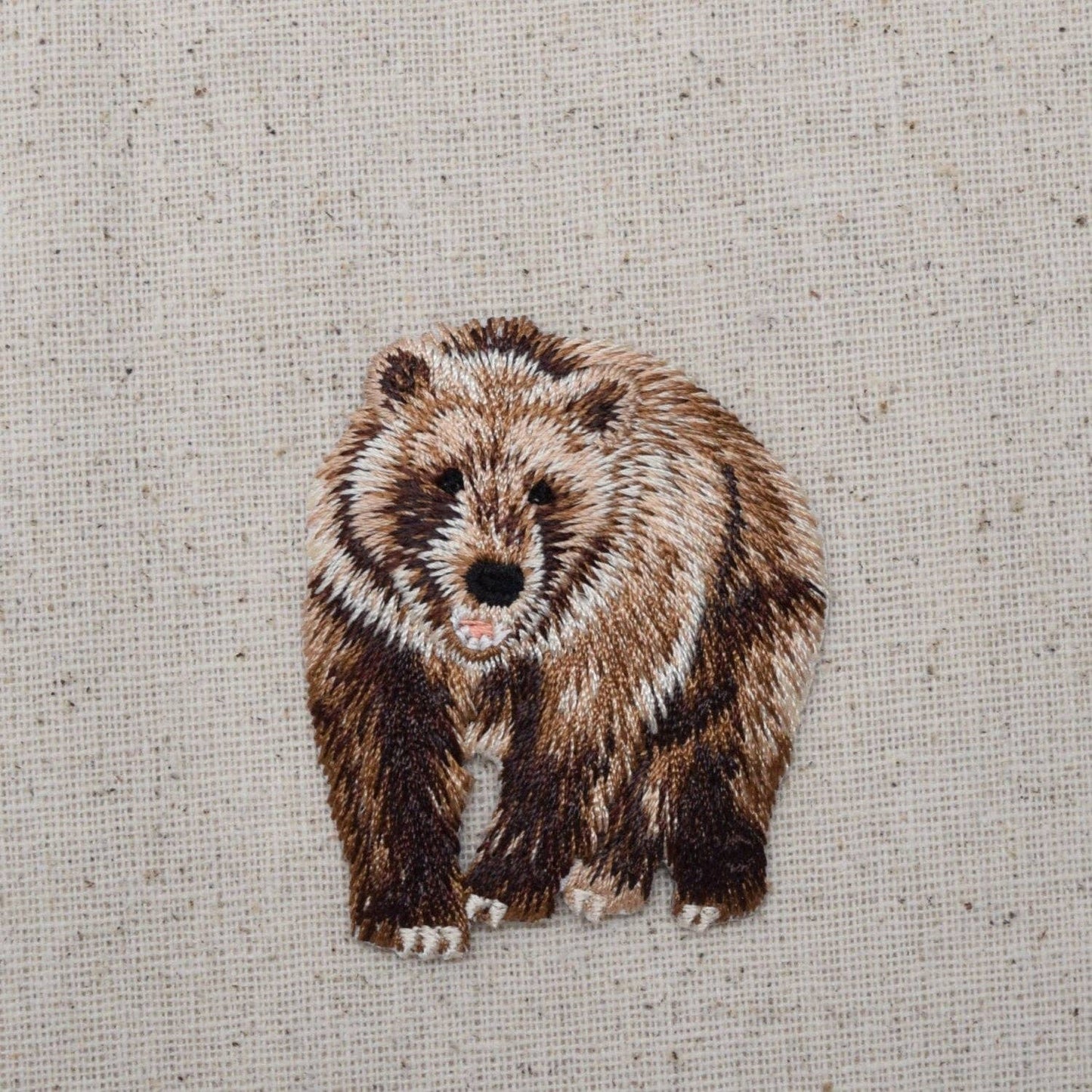 Brown Grizzly Bear, Animals, Embroidered, Iron on Patch