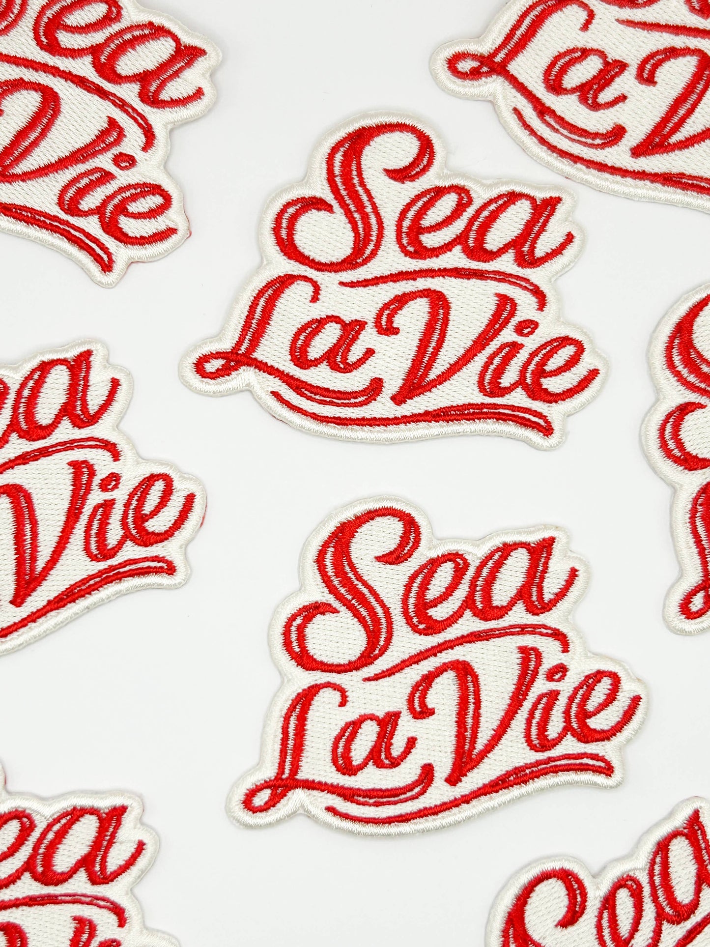 Sea La Vie Embroidered Patch  Coastal Quote, Beach, Travel